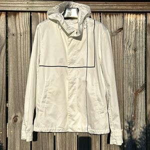 NWOT Emporio Armani Windbreaker White with Black Pinstripe Detailing size Medium